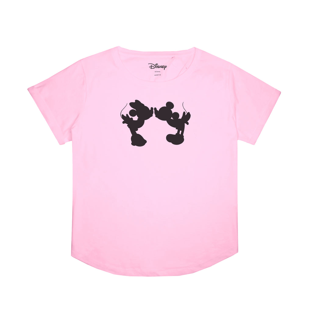 Disney Ladies - M&M Kiss Silhouette - T-shirt - Light Pink