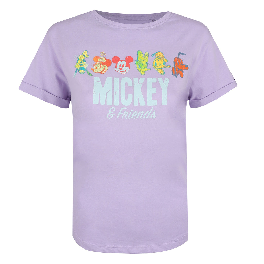Disney Ladies - Mickey & Friends Retro - T-shirt - Lilac
