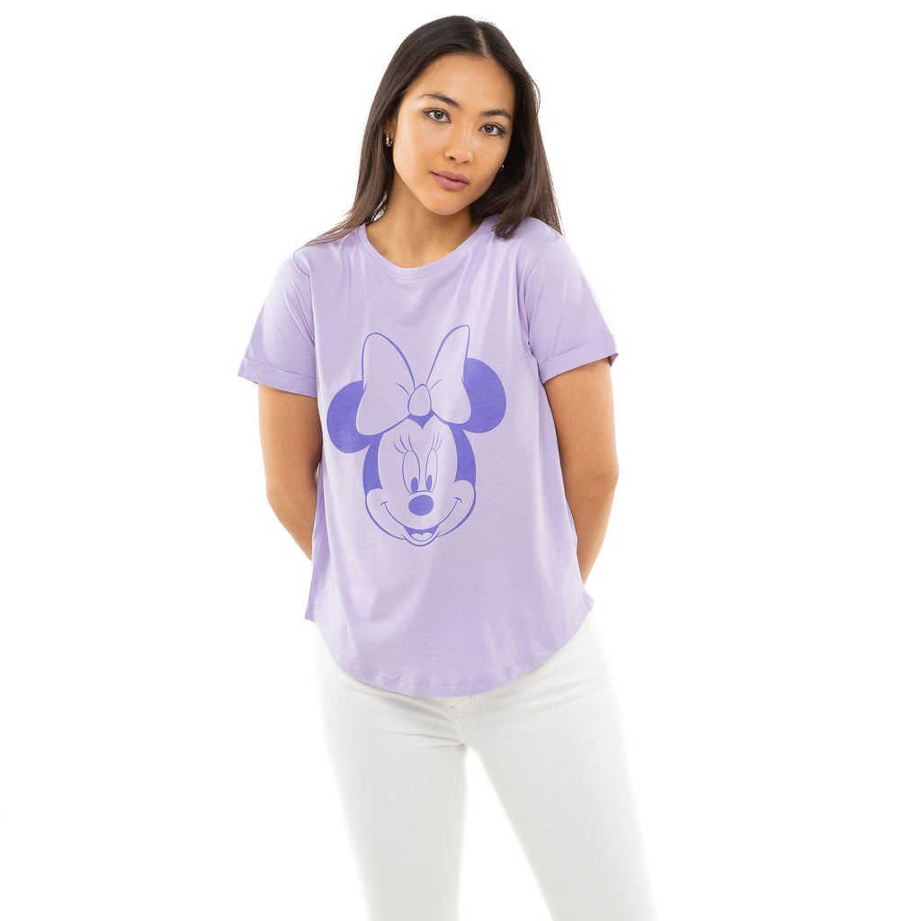 Disney Ladies - Minnie Head - T-shirt - Lilac