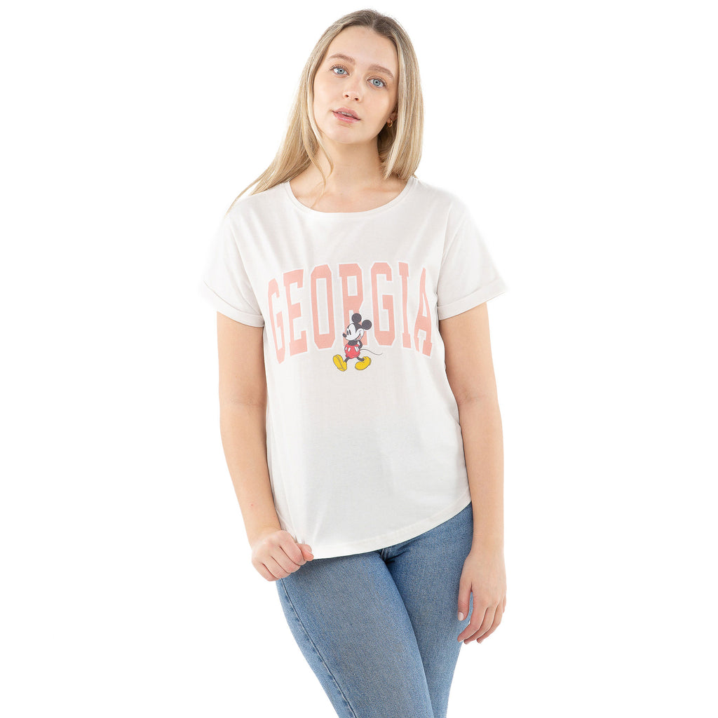 Disney Ladies - Mickey Georgia - T-shirt - Vintage White