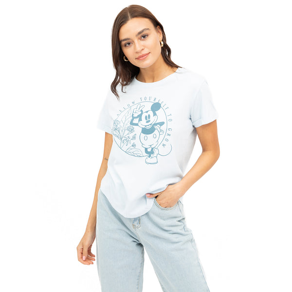 Disney Ladies - Mickey Mouse Grow - T-shirt - Sky Blue