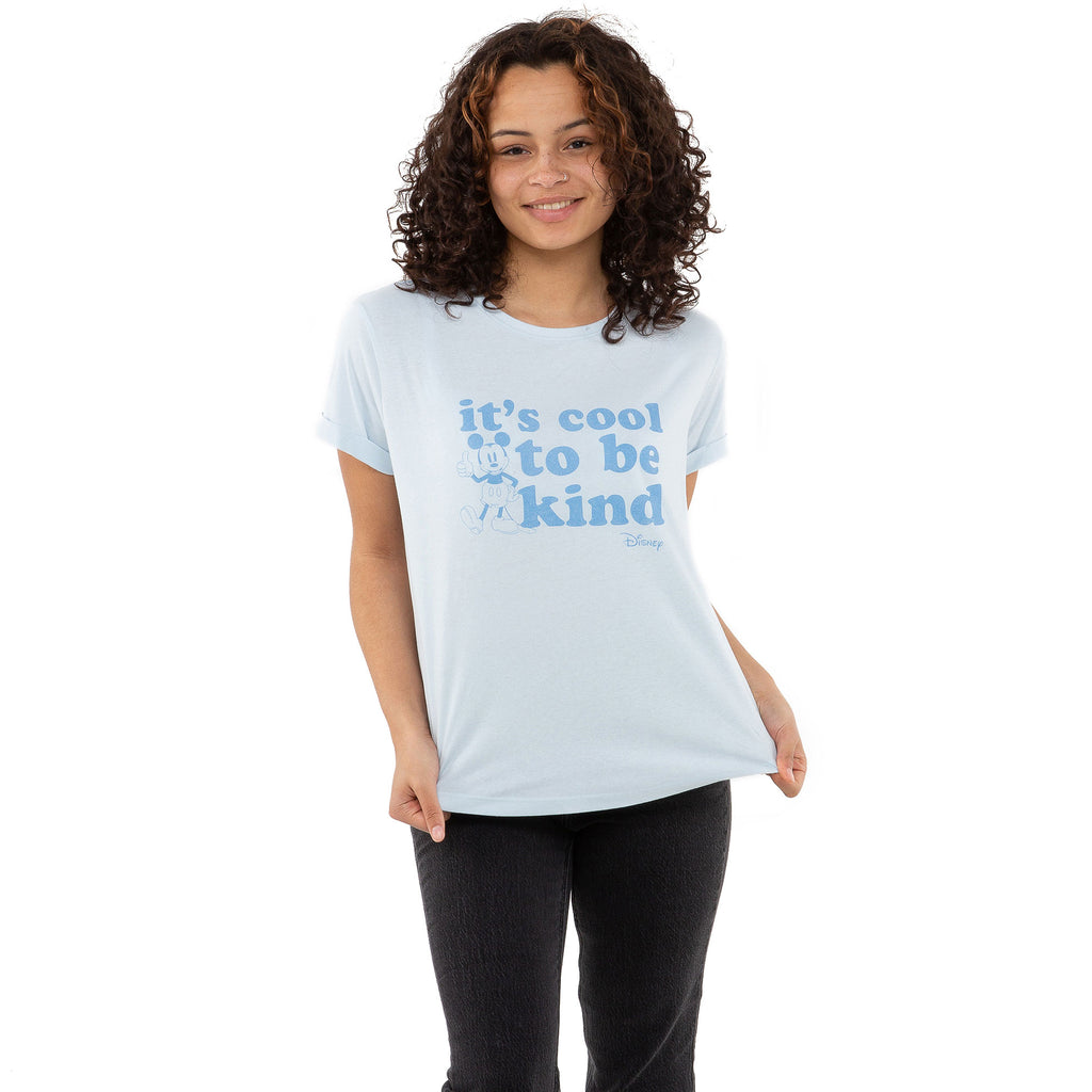 Disney Ladies - Mickey Kind - T-shirt - Sky Blue