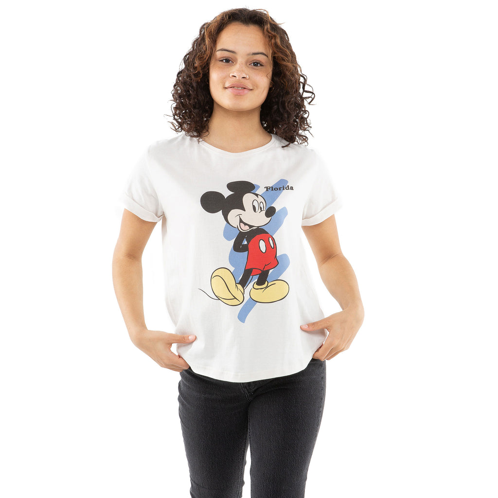 Disney Ladies - Mickey Florida - T-shirt - Vintage White