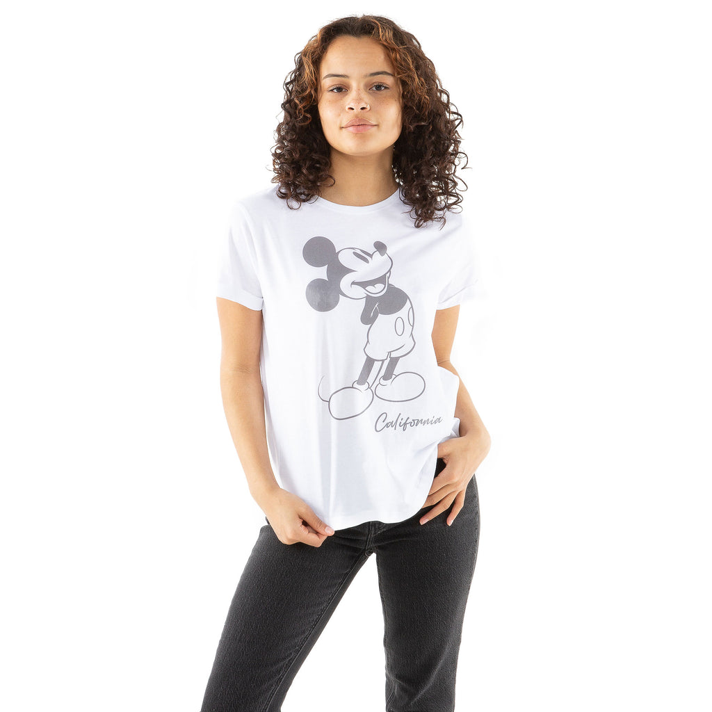Disney Ladies - Mickey California Vintage - T-shirt - White