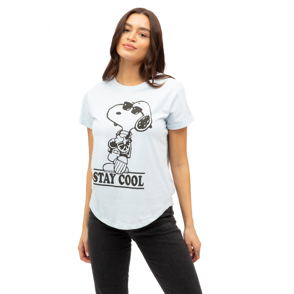 Peanuts Ladies - Snoopy Stay Cool - T-shirt - Sky Blue