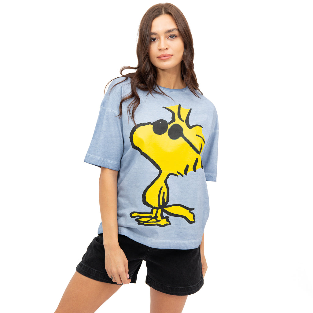 Peanuts Ladies - Woodstock Cool - Oversized T-shirt - Vintage Slate Blue