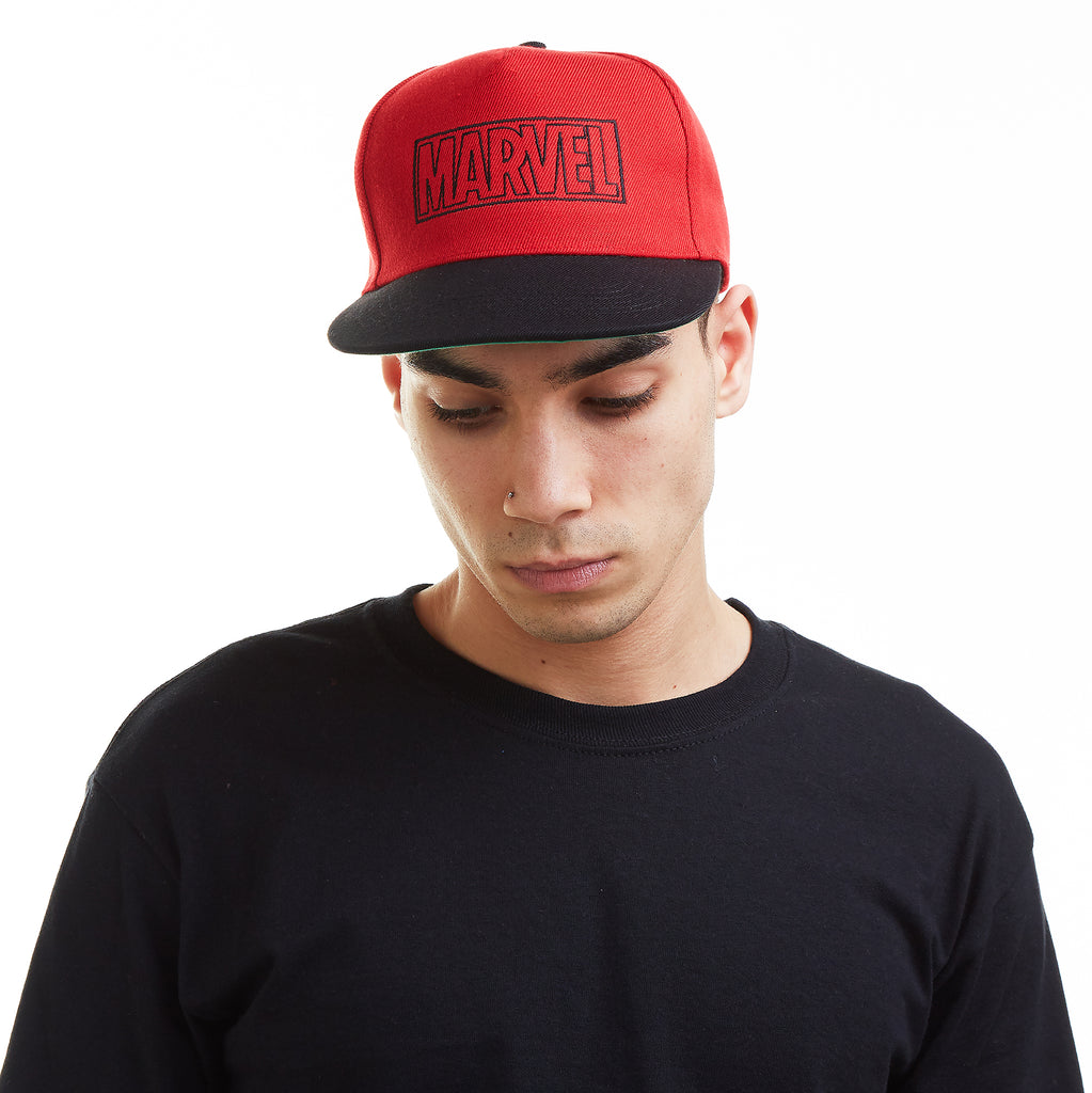 Marvel Mens - Line Logo - Cap - Red/ Black