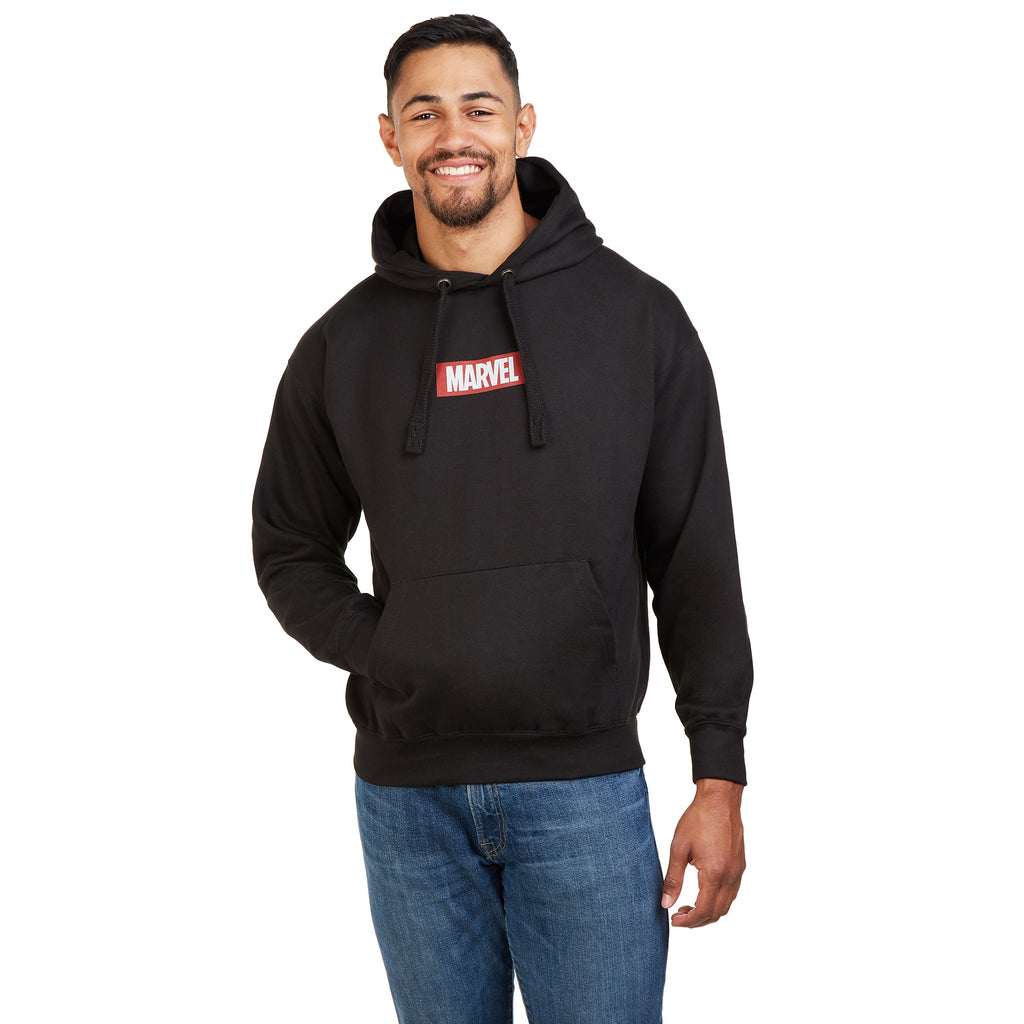 Marvel Mens - Box Logo - Pullover Hood - Black