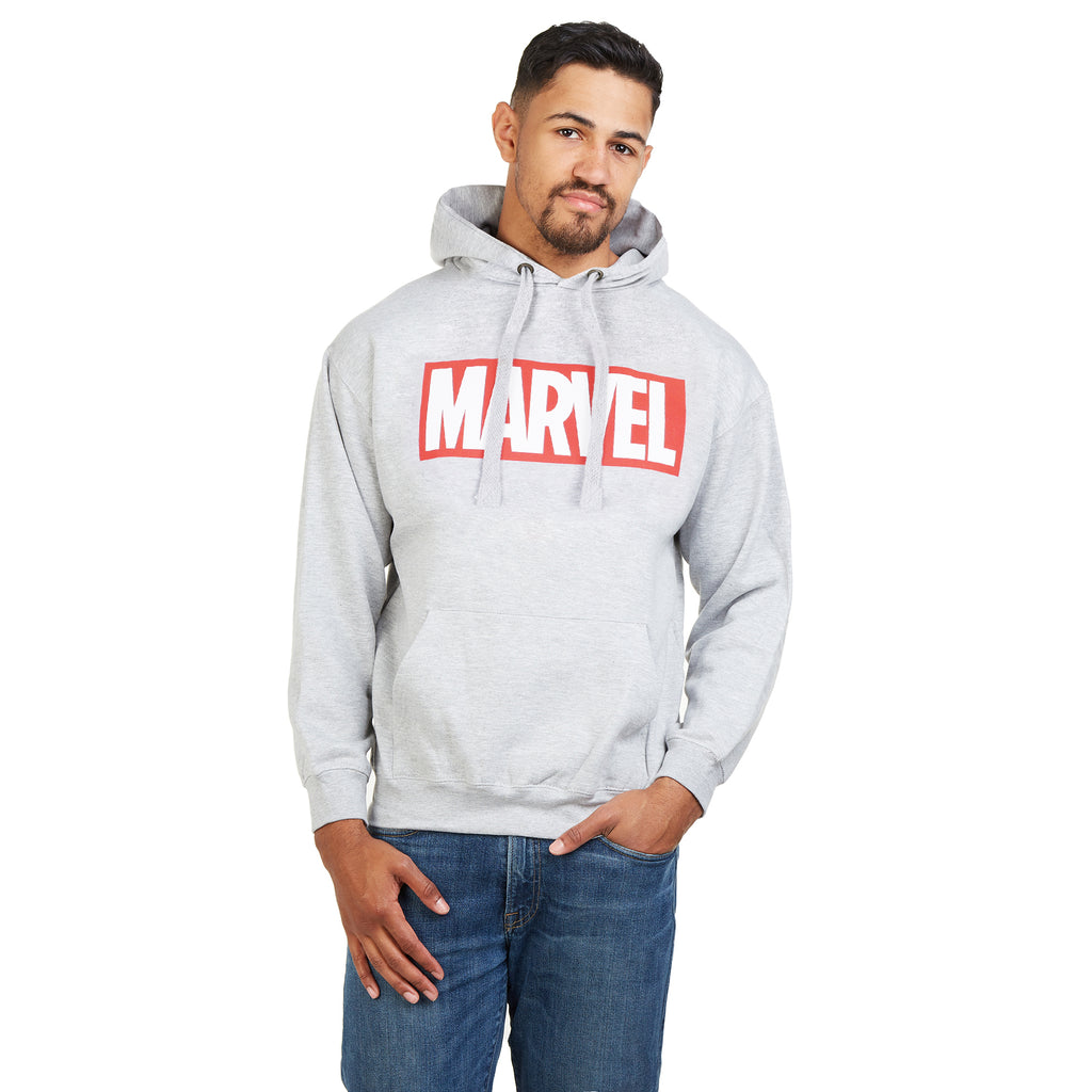 Marvel Mens - Core Logo - Pullover Hood - Sport Grey