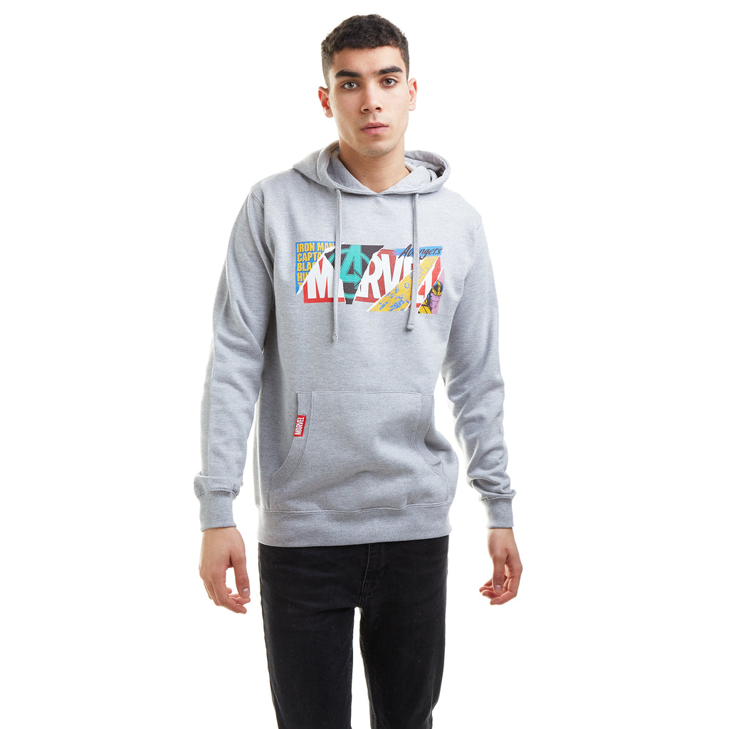 Marvel Mens - Scrapbook Logo - Hoodie - Grey Heather