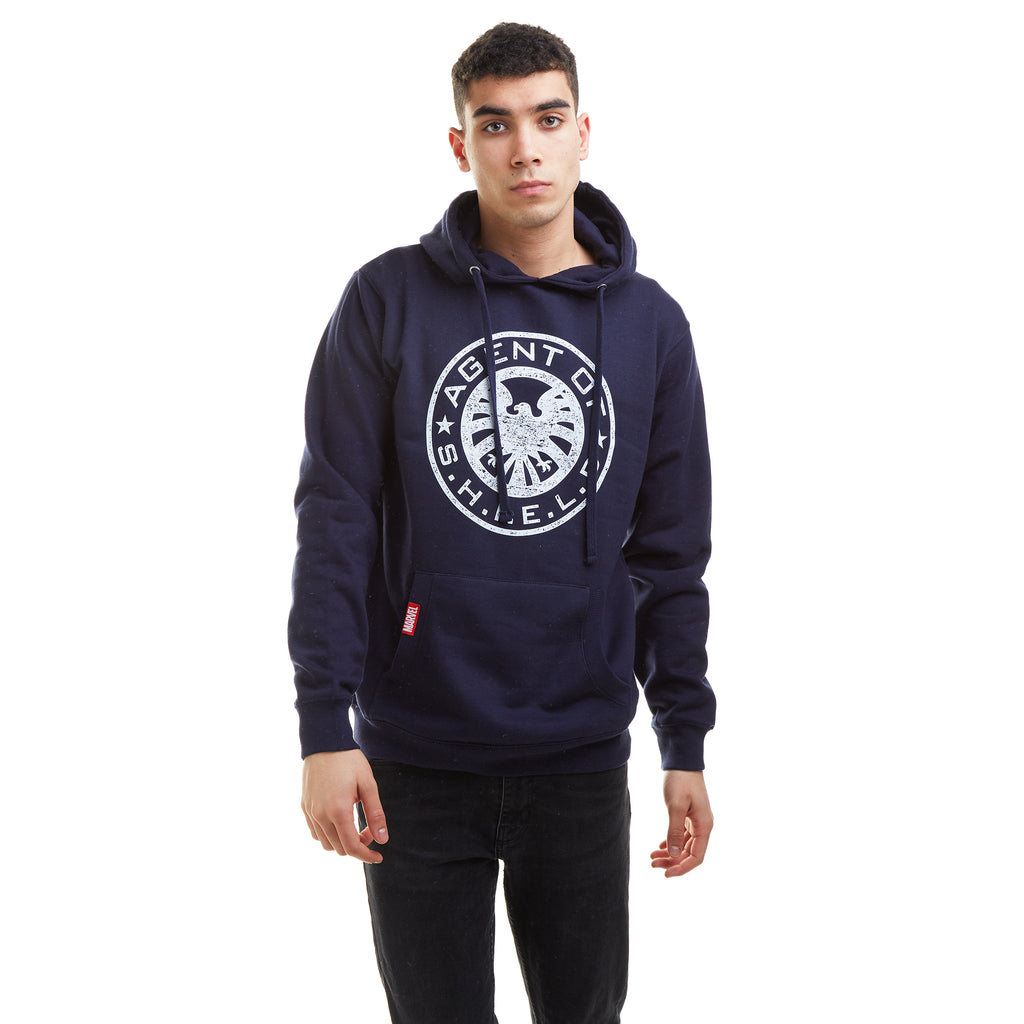 Marvel Mens -Retro Shield Logo - Hoodie - Navy