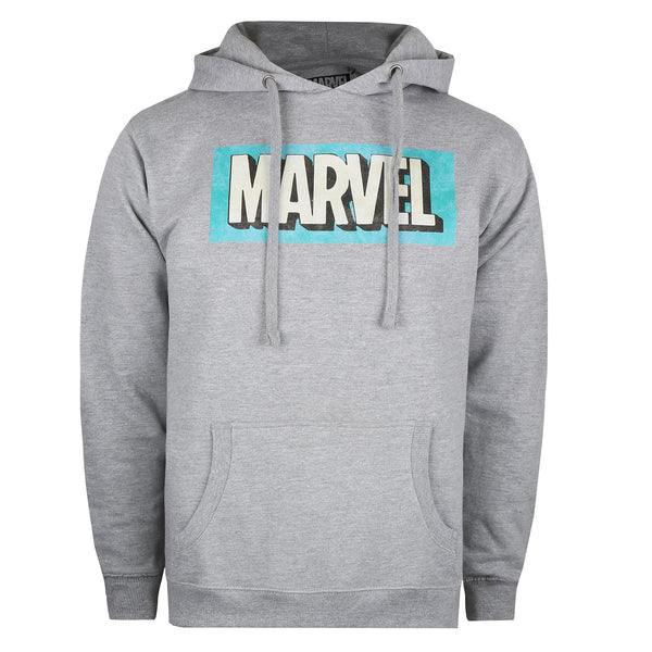 Marvel Mens - Retro Logo - Pullover Hood - Grey Heather