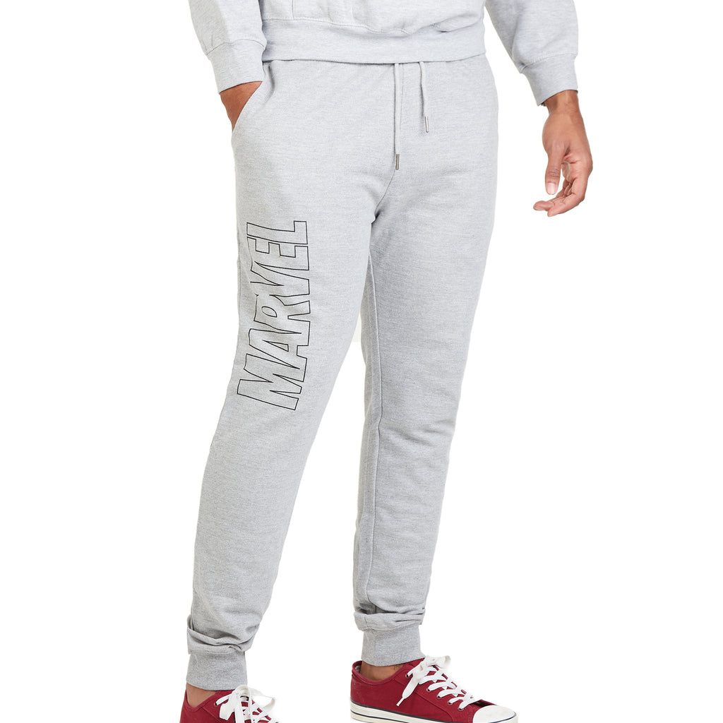 Marvel Mens - Vertical Logo - Jog Pants - Grey Heather