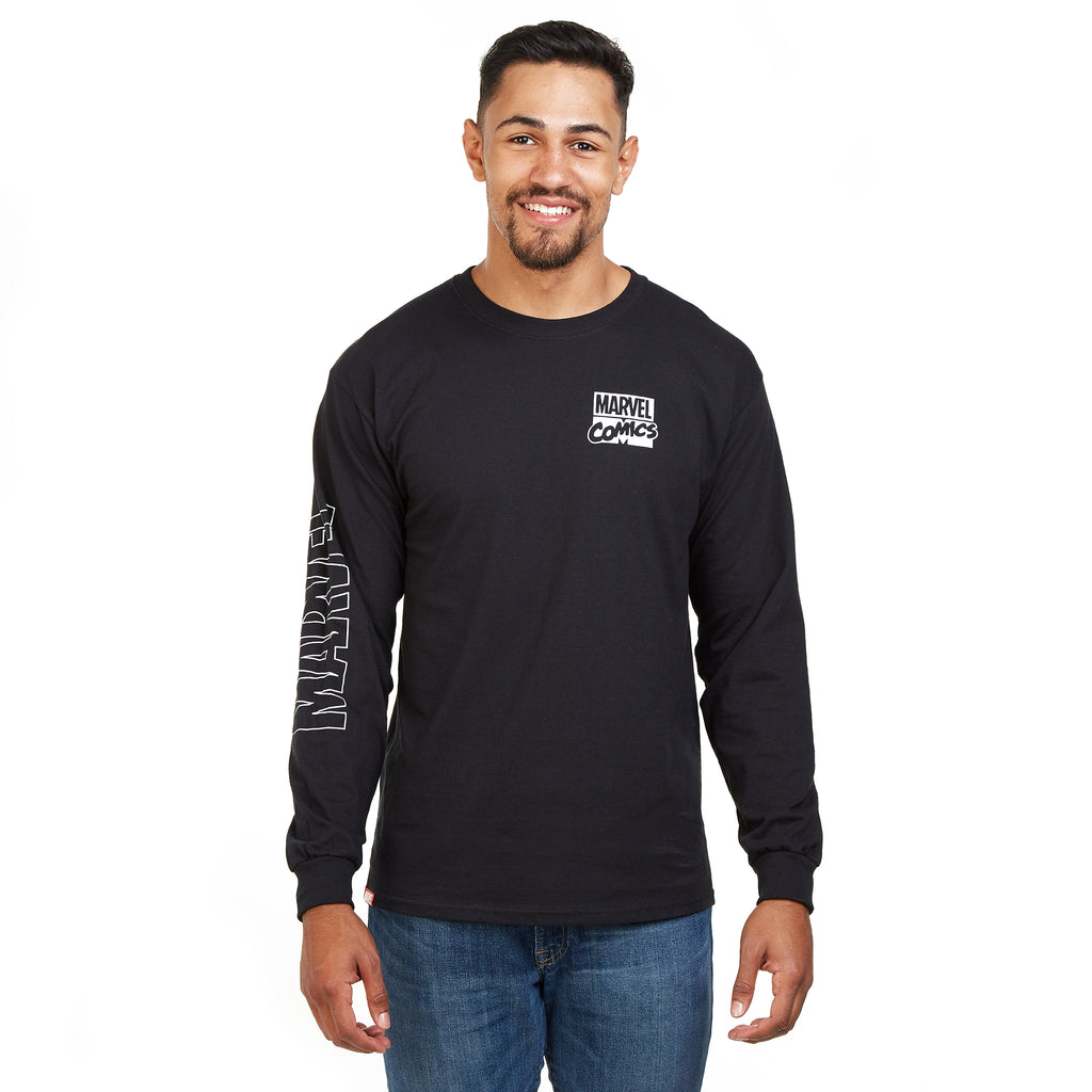 Marvel Mens - Comic Group - Long Sleeve T-Shirt - Black