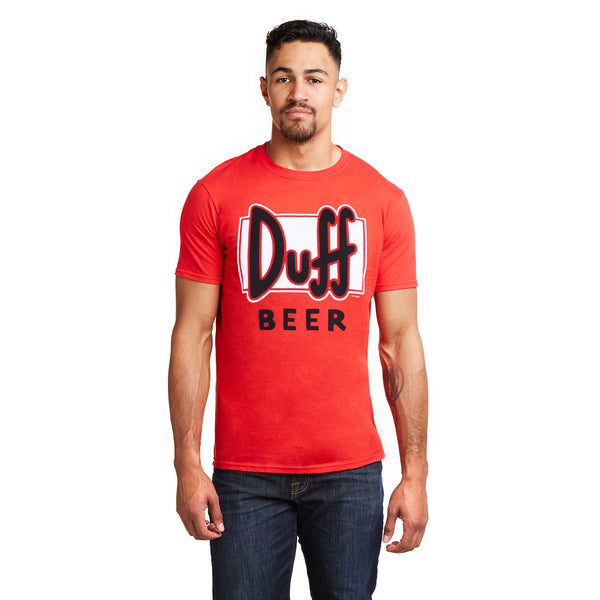 The Simpsons Mens - Duff Beer - T-Shirt - Red