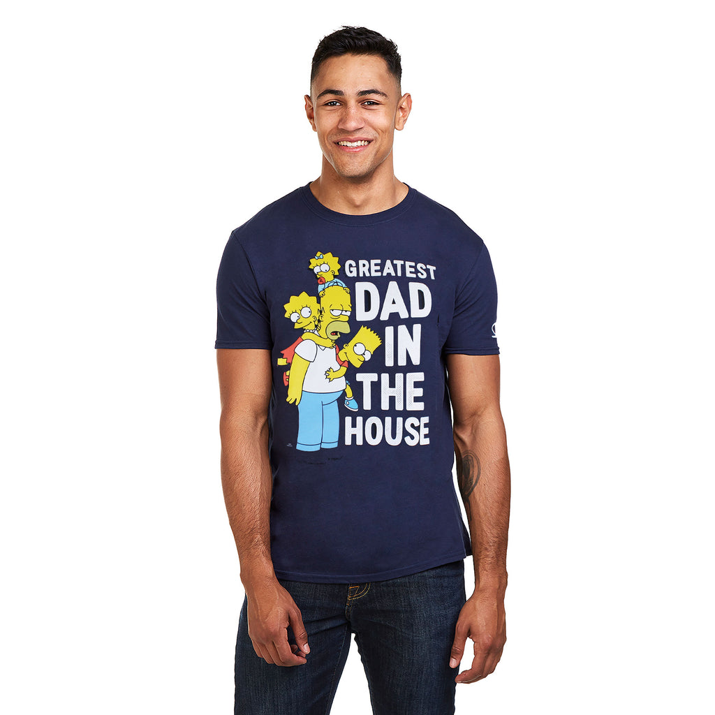 The Simpsons Mens - Greatest Dad - T-Shirt - Navy