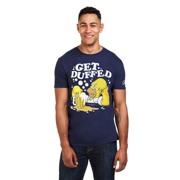 The Simpsons Mens - Get Duffed - T-Shirt - Navy - CLEARANCE