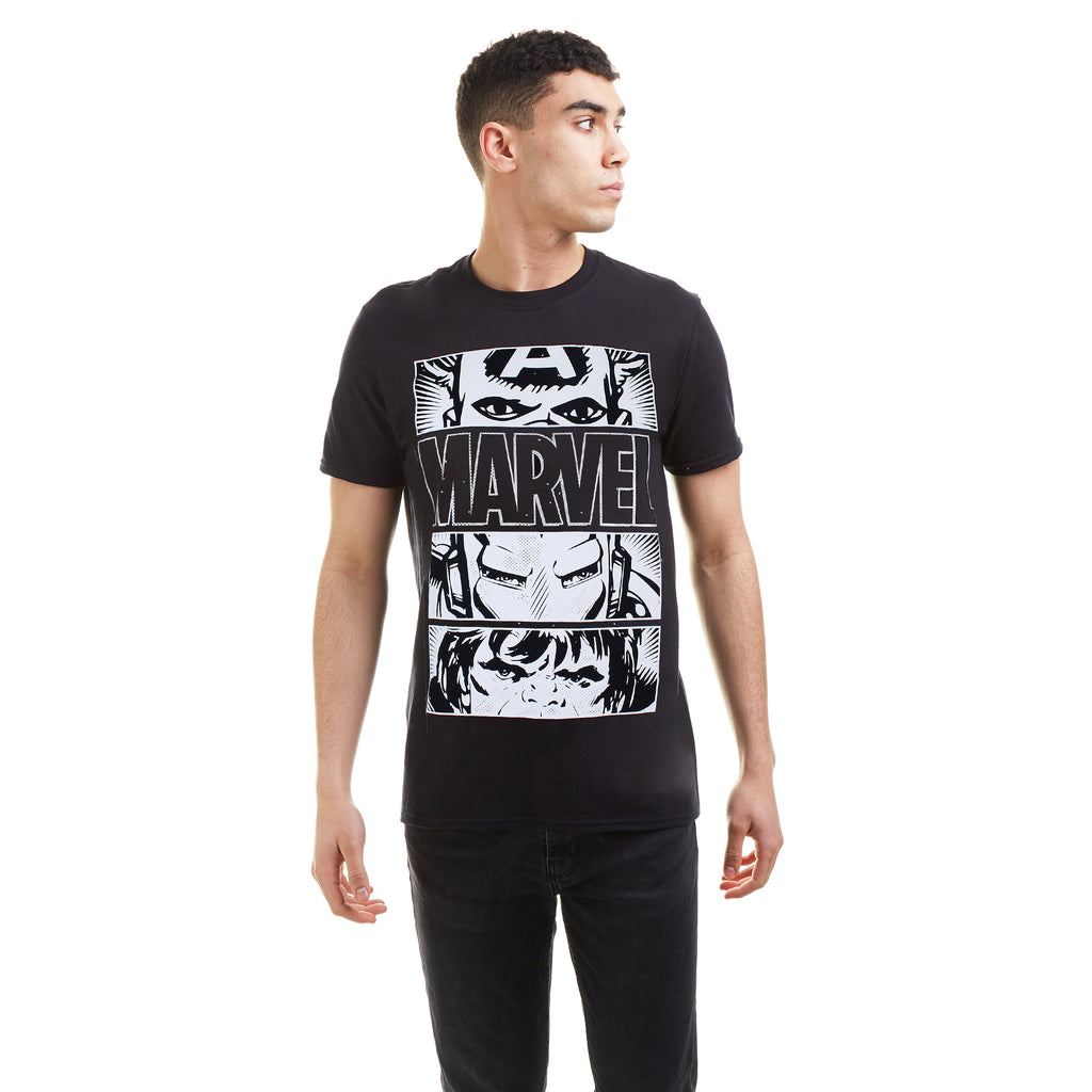 Marvel Mens - Hero Eyes Light - T-shirt - Black