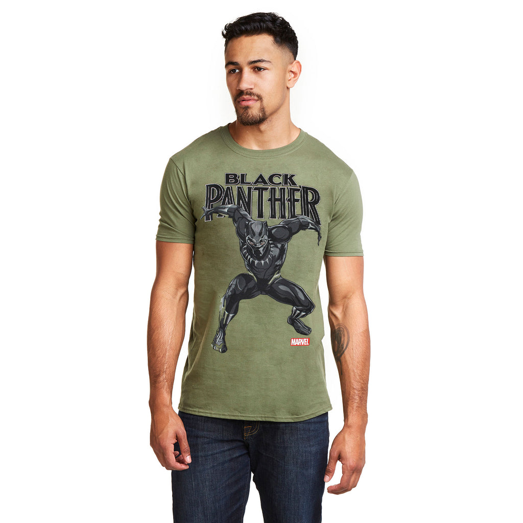 Marvel Mens - Black Panther Strike - T-shirt - Military Green