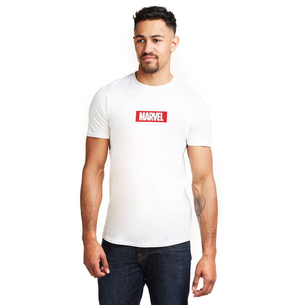 Marvel Mens - Box Logo - T-shirt - White
