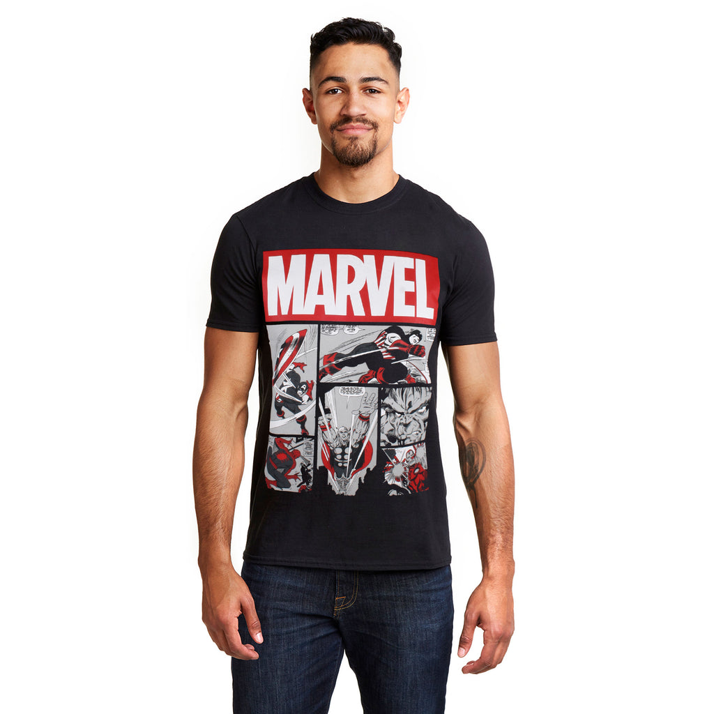 Marvel Mens - Heroes Comics - T-Shirt - Black