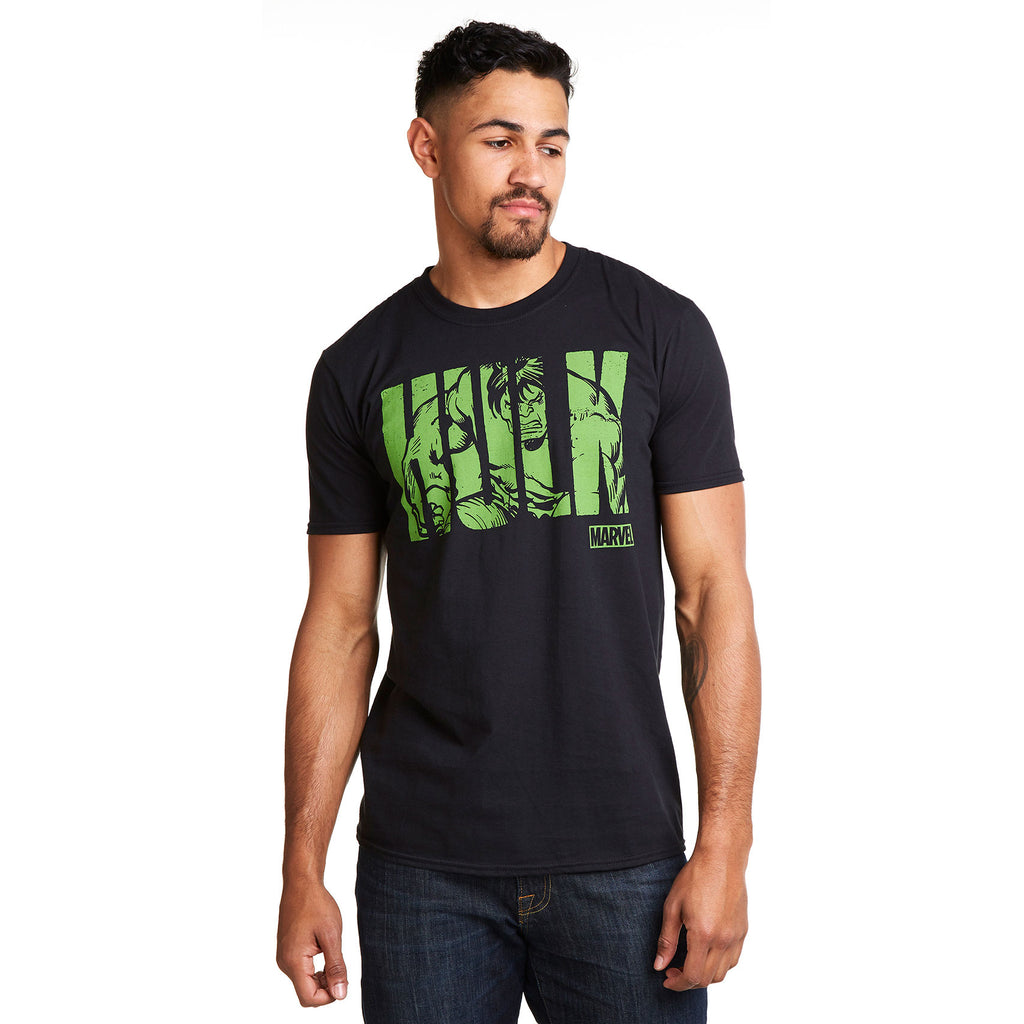 Marvel Mens - Hulk Text - T-Shirt - Black