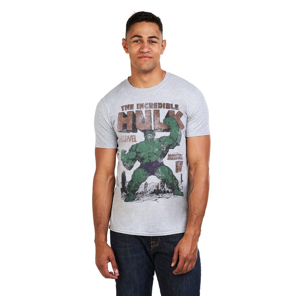 Marvel Mens - Hulk Rage - T-Shirt - Grey Marl