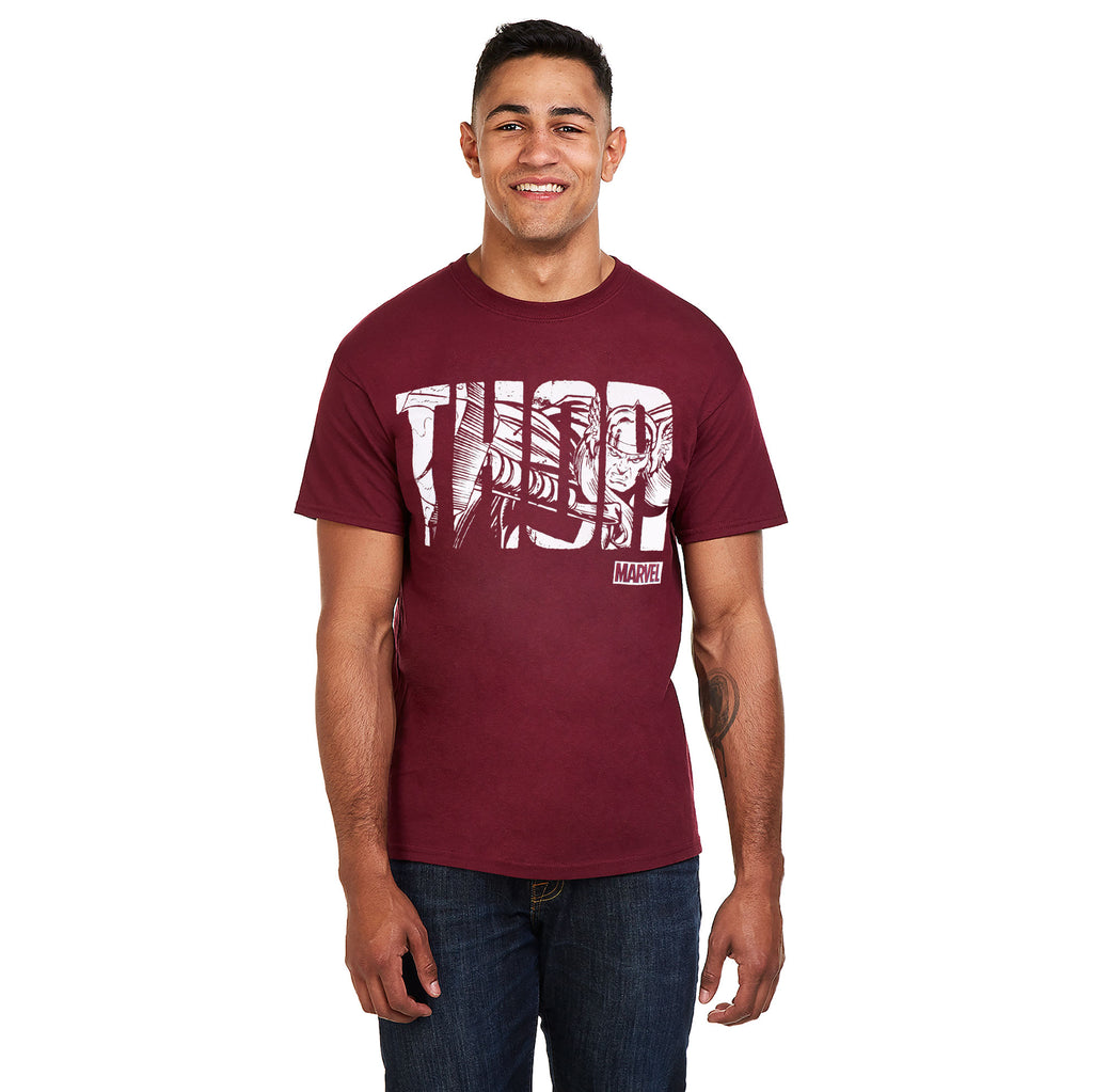 Marvel Mens - Thor Text - T-Shirt - Garnet