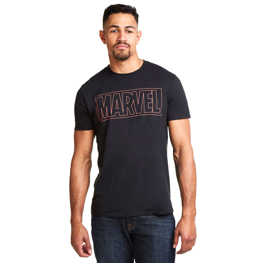 Marvel Mens - Outline Logo - Black