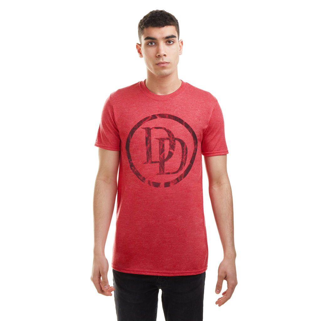 Marvel Mens - Daredevil Logo - T-Shirt - Heather Red