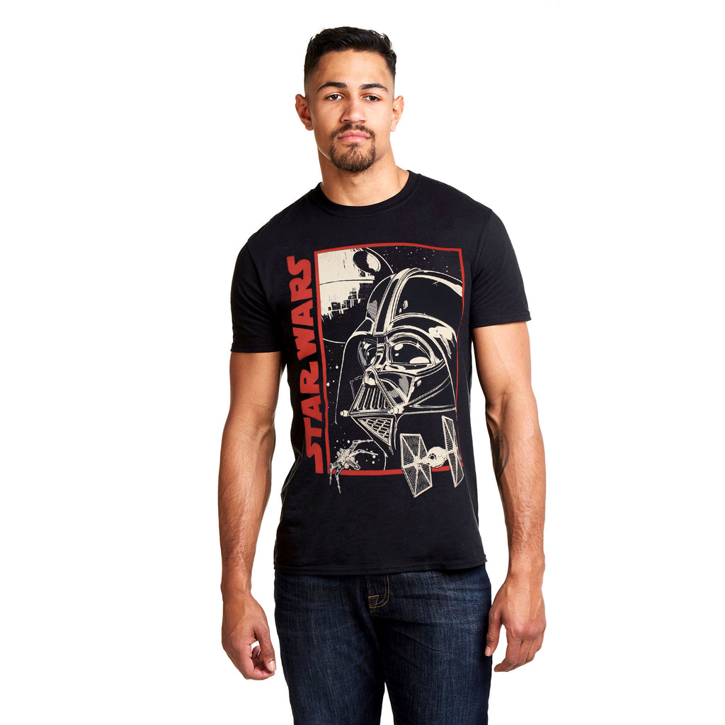 Star Wars Mens - Vader Poster - T-Shirt - Black