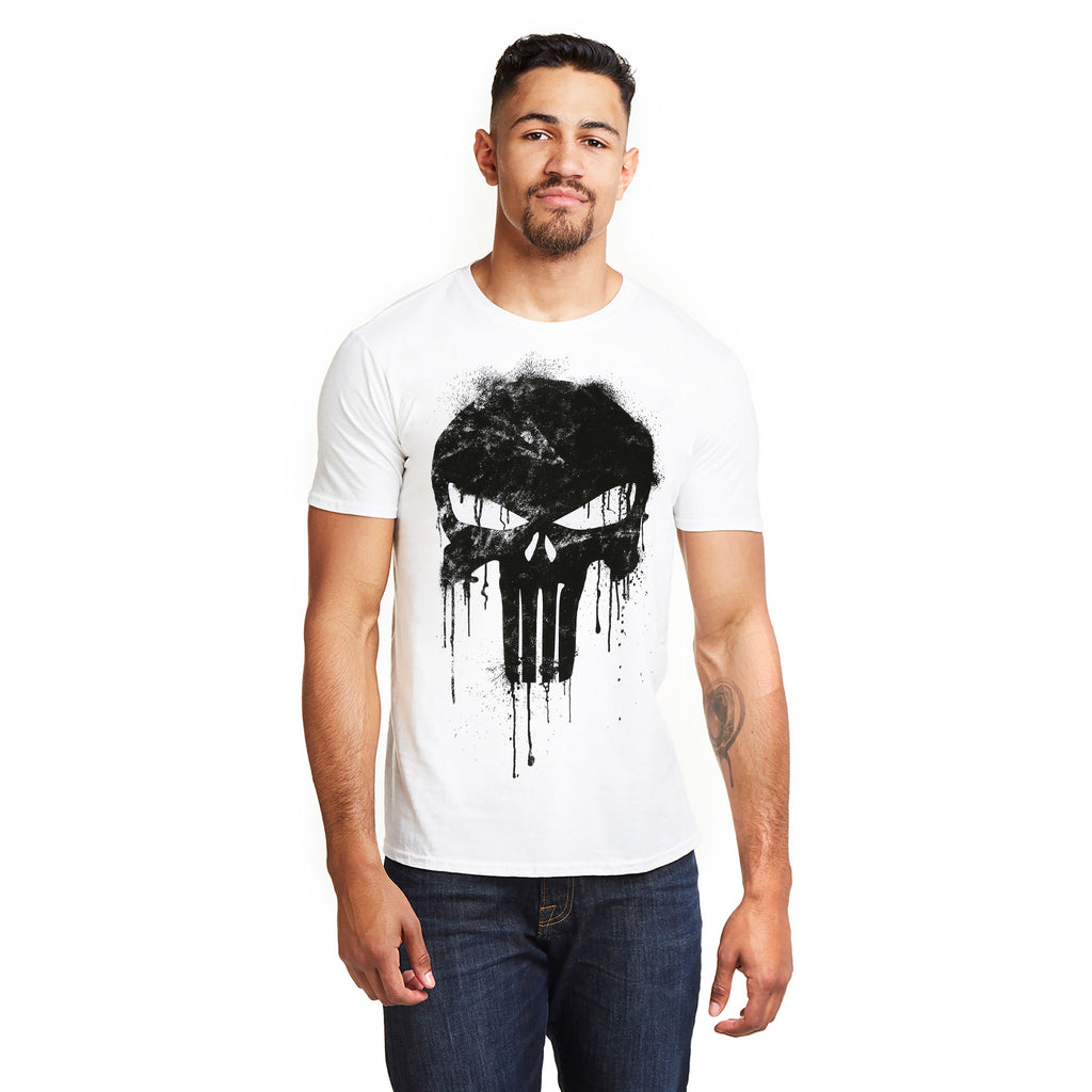 Marvel Mens - Punisher Skull - T-Shirt - White