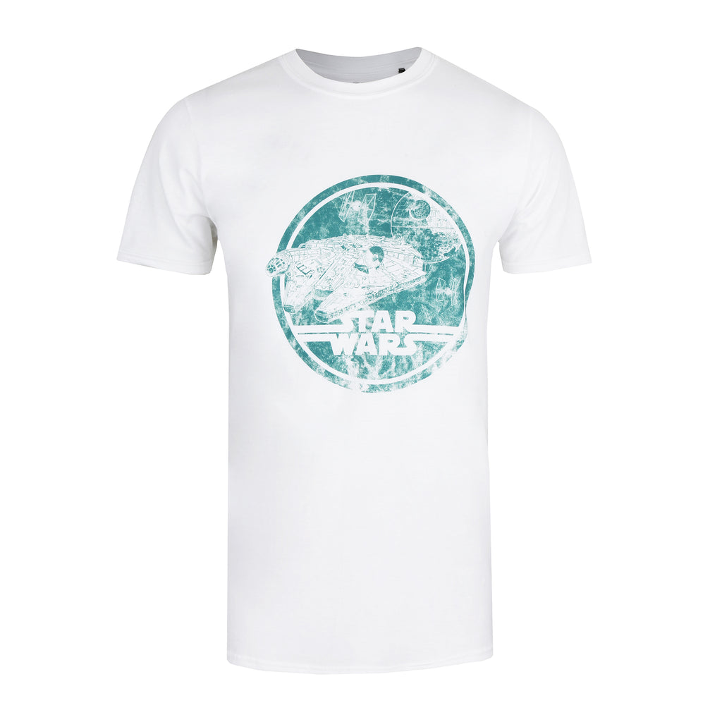 Star Wars Mens - Millenium Badge - T-Shirt - White