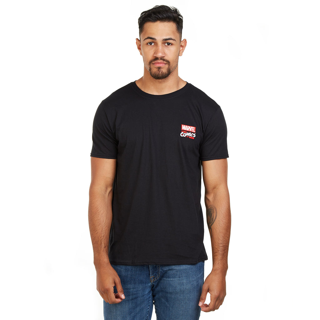 Marvel Mens - Stack Logo - T-Shirt - Black