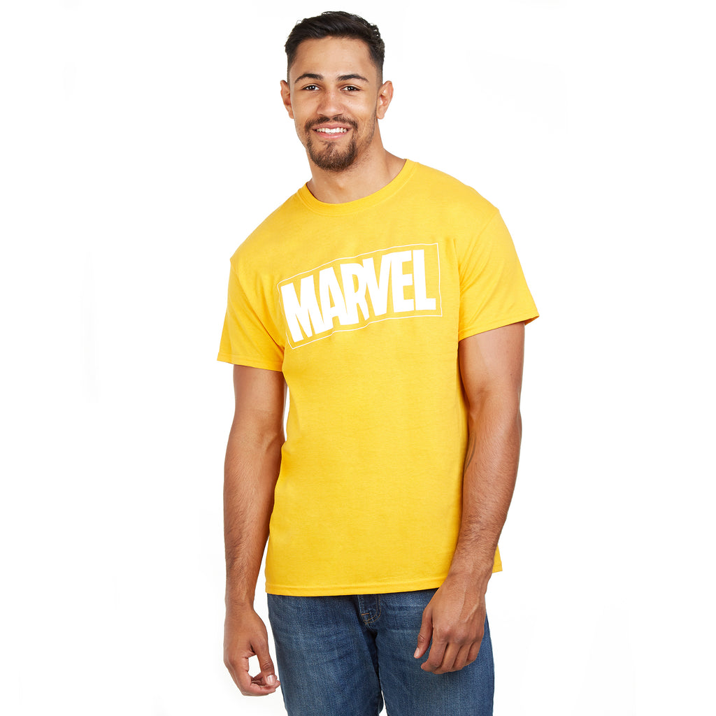 Marvel Mens - Text Logo - T-Shirt - Gold