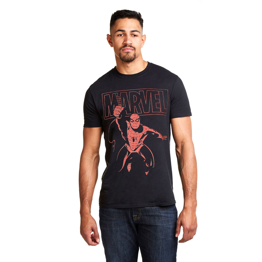 Marvel Mens - Logo Swing - T-Shirt - Black