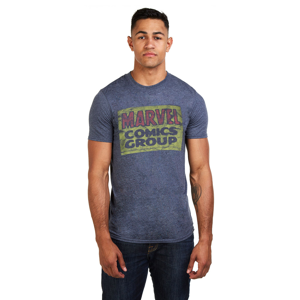 Marvel Mens - Comics Group Logo - T-Shirt - Heather Navy