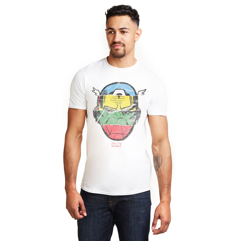 Marvel Mens - Avengers Faces - T-shirt - White