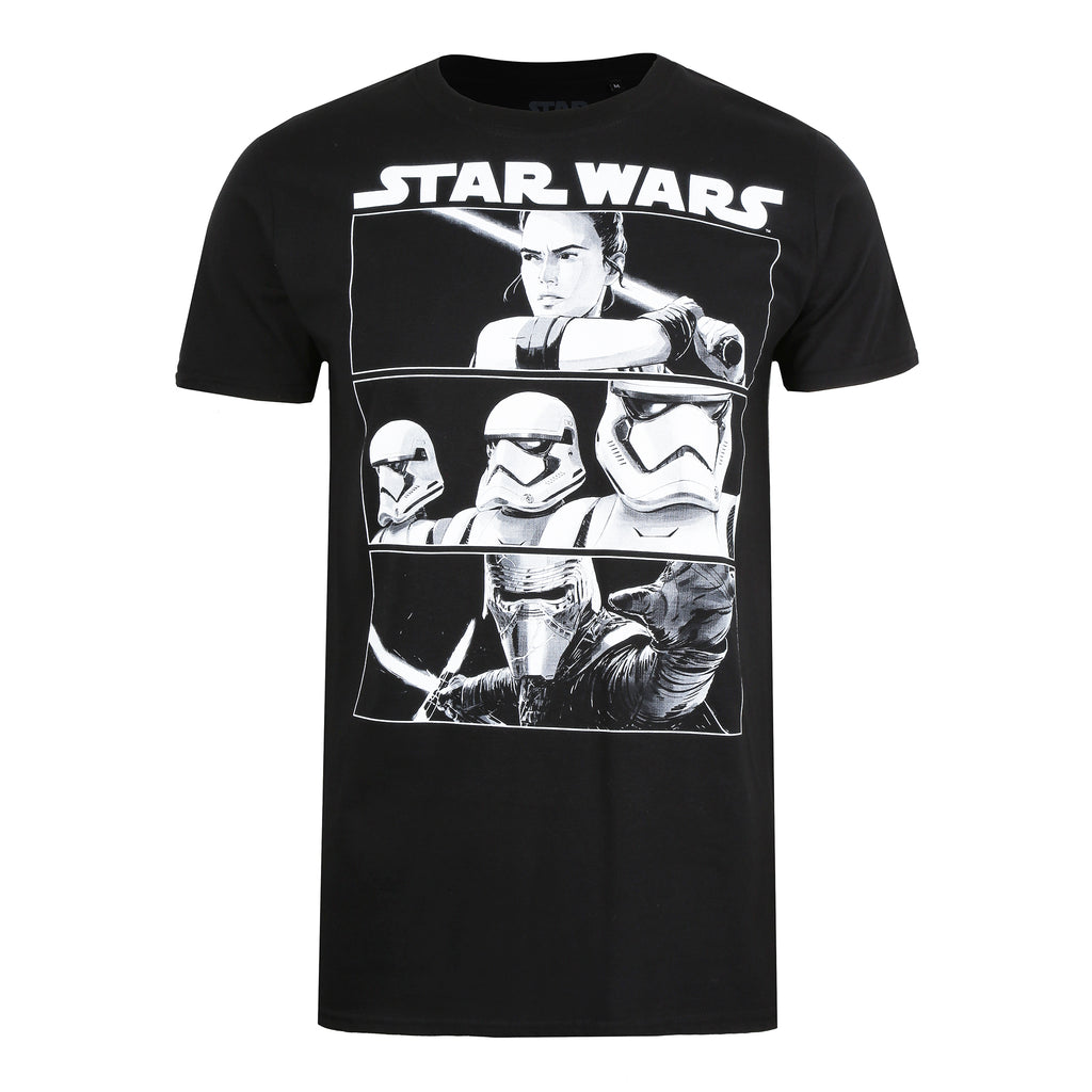Star Wars Mens - Trio Panels - T-shirt - Black