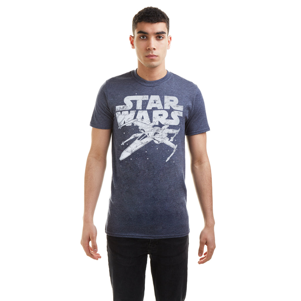 Star Wars Mens - X-Wing Logo - T-shirt - Heather Navy
