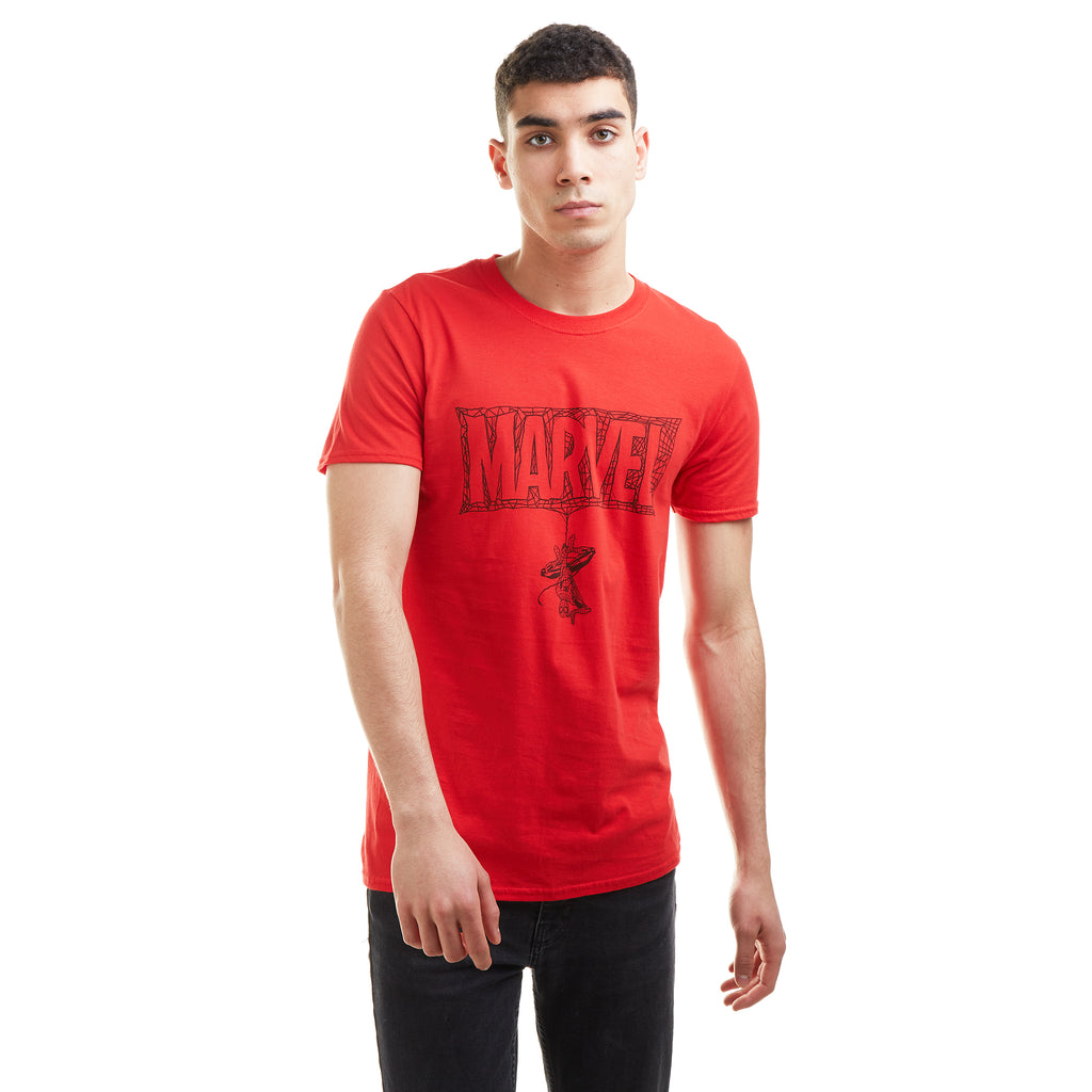 Marvel Mens - Web Logo - T-shirt - Red