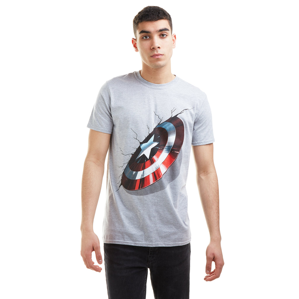 Marvel Mens - 3D Shield - T-shirt - Grey Heather