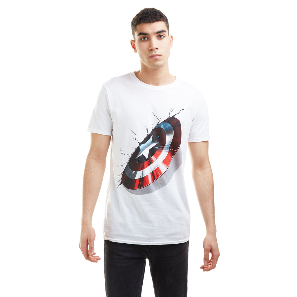 Marvel Mens - 3D Shield - T-shirt - White