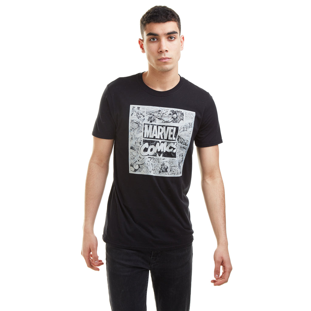 Marvel Mens - Retro Square - T-shirt - Black