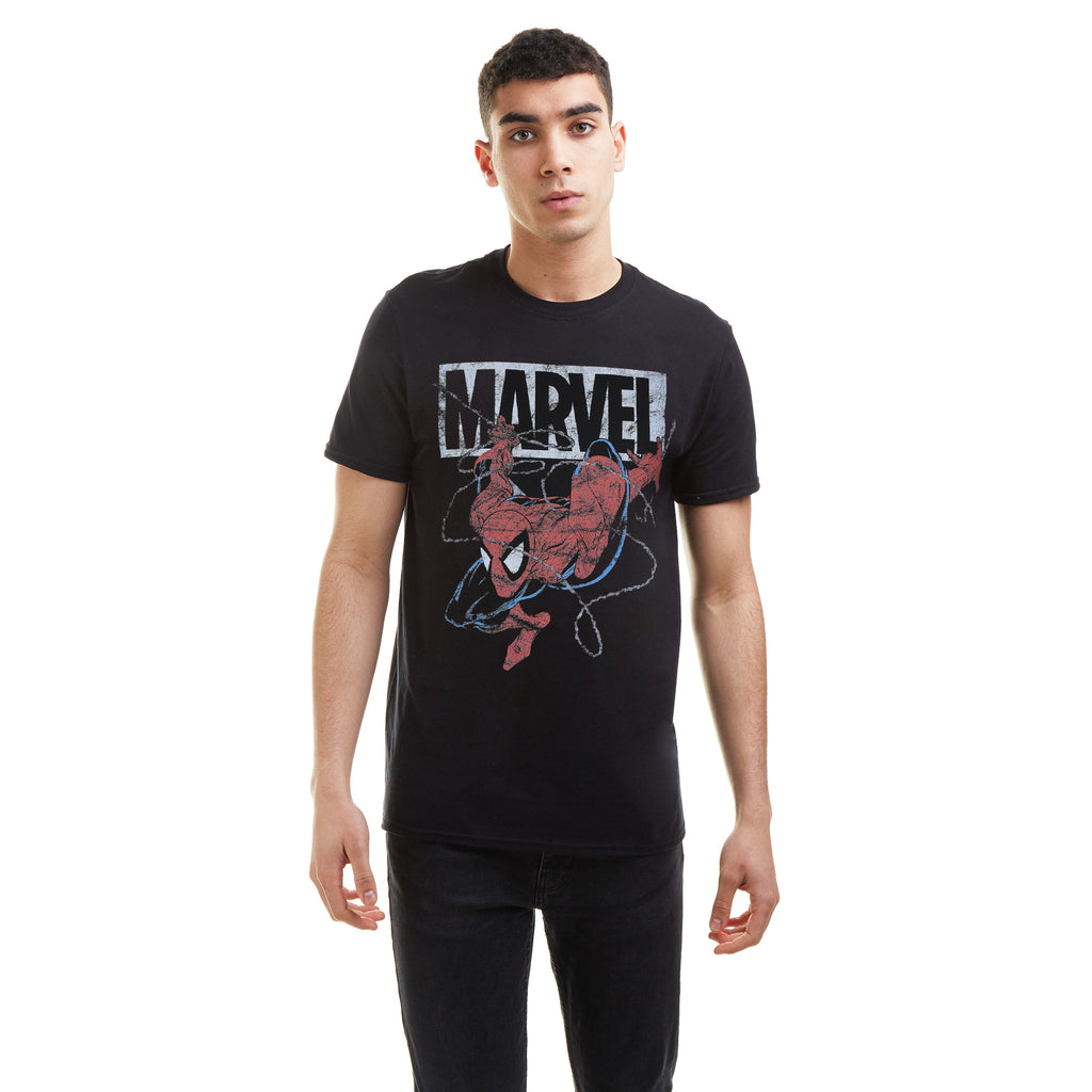 Marvel Mens - 90s Spidey - T-shirt - Black
