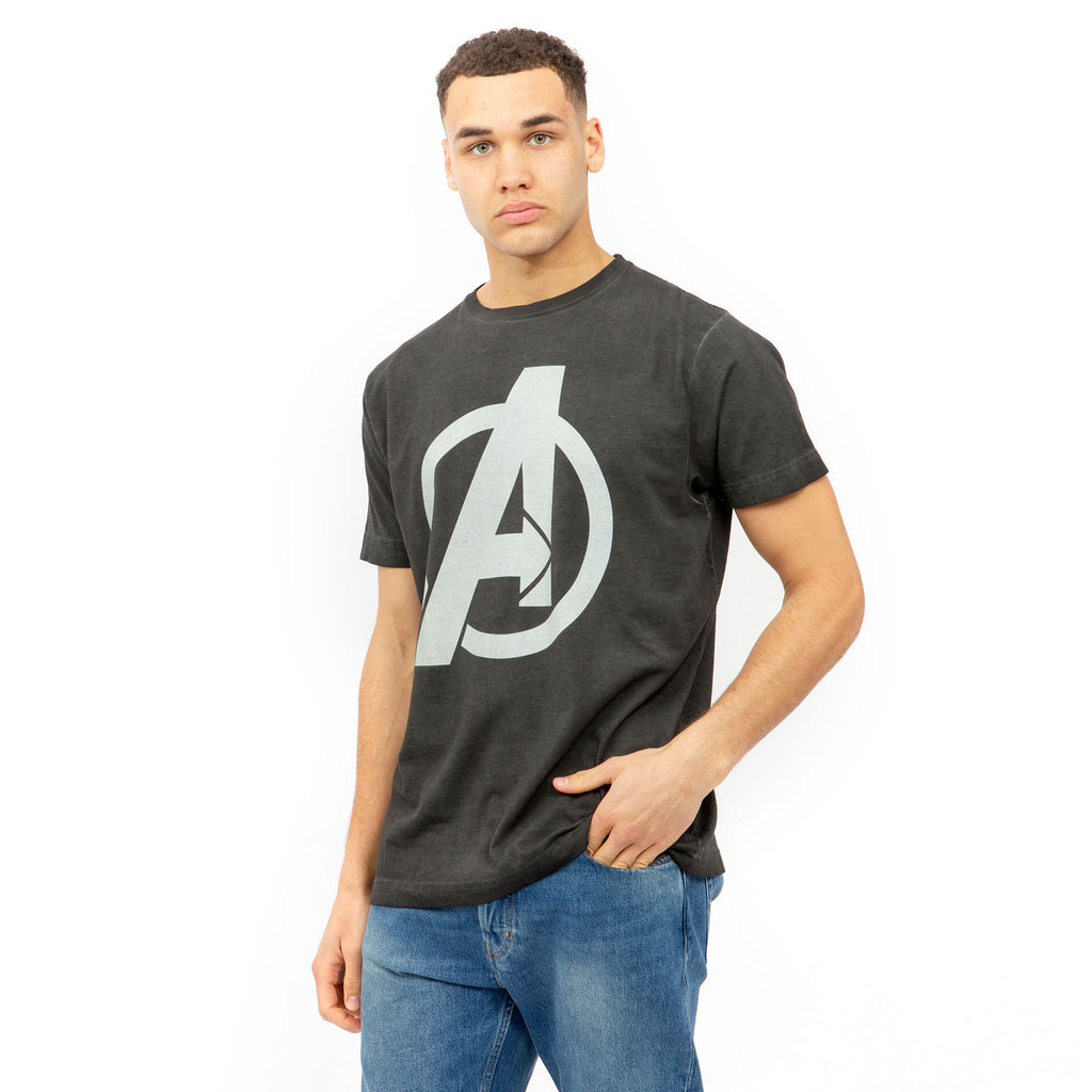 Marvel Mens - Vintage A - Acid Wash T-shirt - Vintage Black