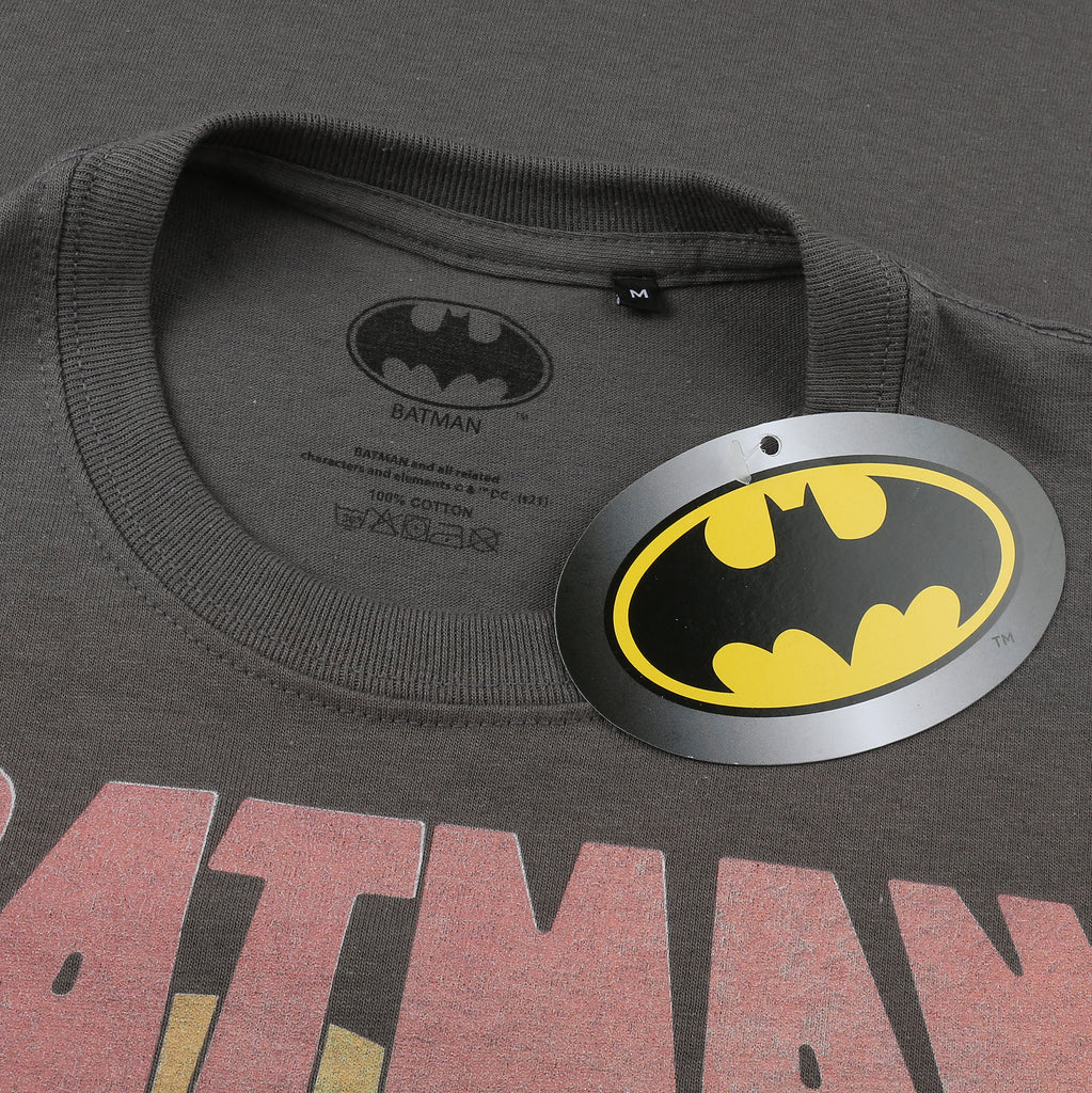 DC Comics Mens - 70's Batman - T-shirt - Charcoal