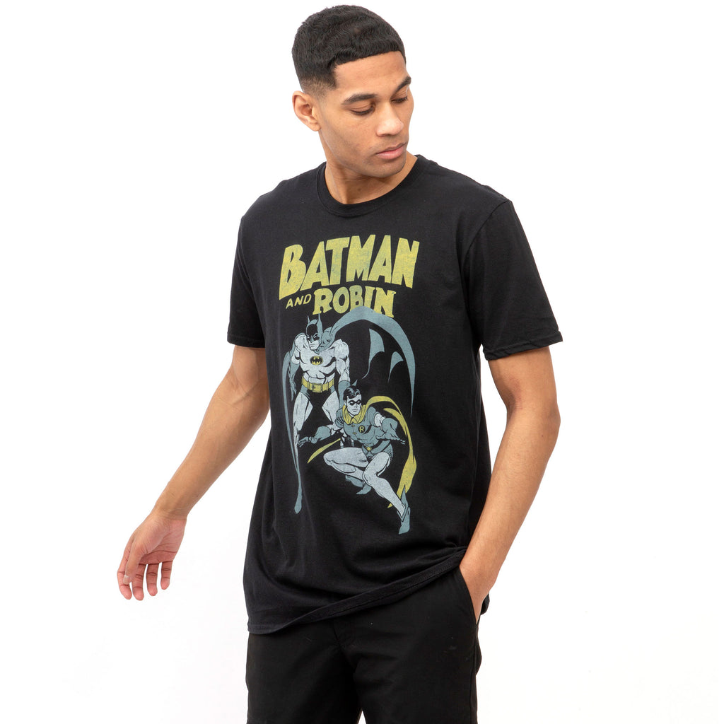DC Comics Mens - Batman & Robin Vintage - T-shirt - Black