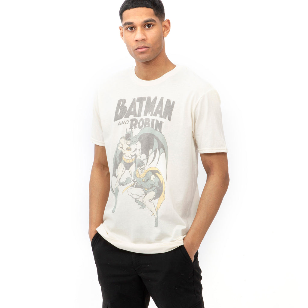 DC Comics Mens - Batman & Robin Vintage - T-shirt - Natural
