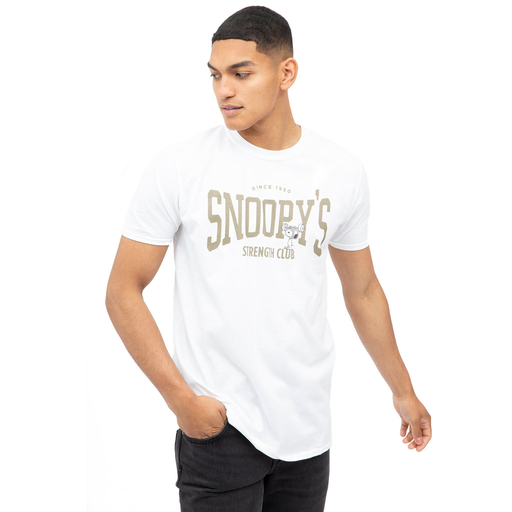 Peanuts Mens - Snoopy's Strength Club - T-shirt - White